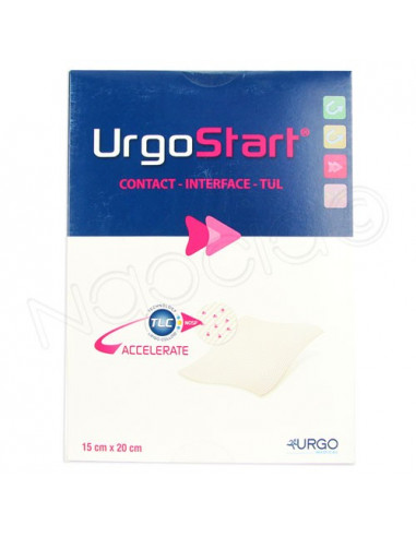 UrgoStart Contact-Interface-TÜL Pansement Plaies Chroniques 15x20cm. x16