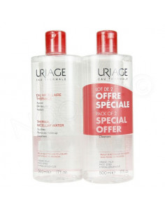 Offre Uriage Eau Micellaire Thermale Peaux Rougeurs. 2x500ml