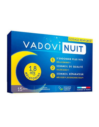 Vadovi Nuit Dosage Renforcé 18mg Mélatonine. 15 gélules