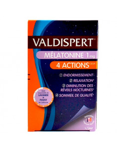 Valdispert Mélatonine 1 mg 4 Actions. 30 capsules - troubles du sommeil