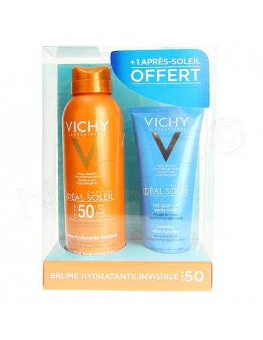 Coffret Vichy Ideal Soleil Brume SPF50 200ml + Lait Après Soleil 100ml