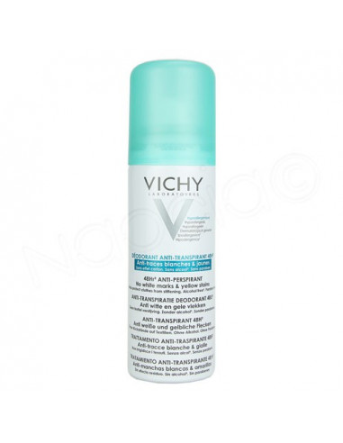 Vichy Déodorant Anti-transpirant 48h Anti-traces Blanches & Jaunes. 125ml