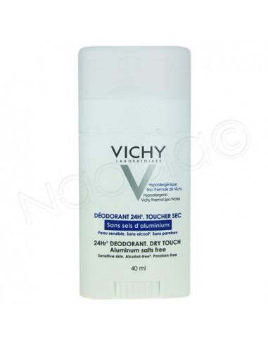 Vichy Déodorant 24h Toucher Sec Sans sels d'Aluminium. Stick 40ml
