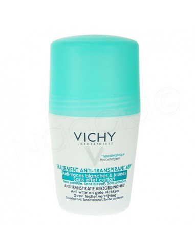 Vichy traitement anti-transpirationt 48h anti traces blanches et jaunes 50ml