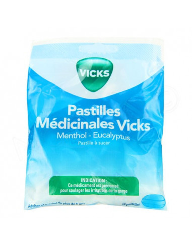Vicks Pastilles Médicinales Menthol-Eucalyptus. 18 pastilles