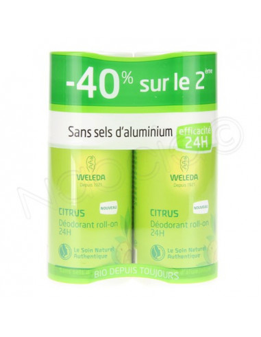 Weleda Citrus Déodorant Roll-on 24h. Lot 2x50ml