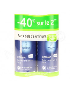 Weleda Homme Déodorant Roll-on 24h. Lot 2x50ml