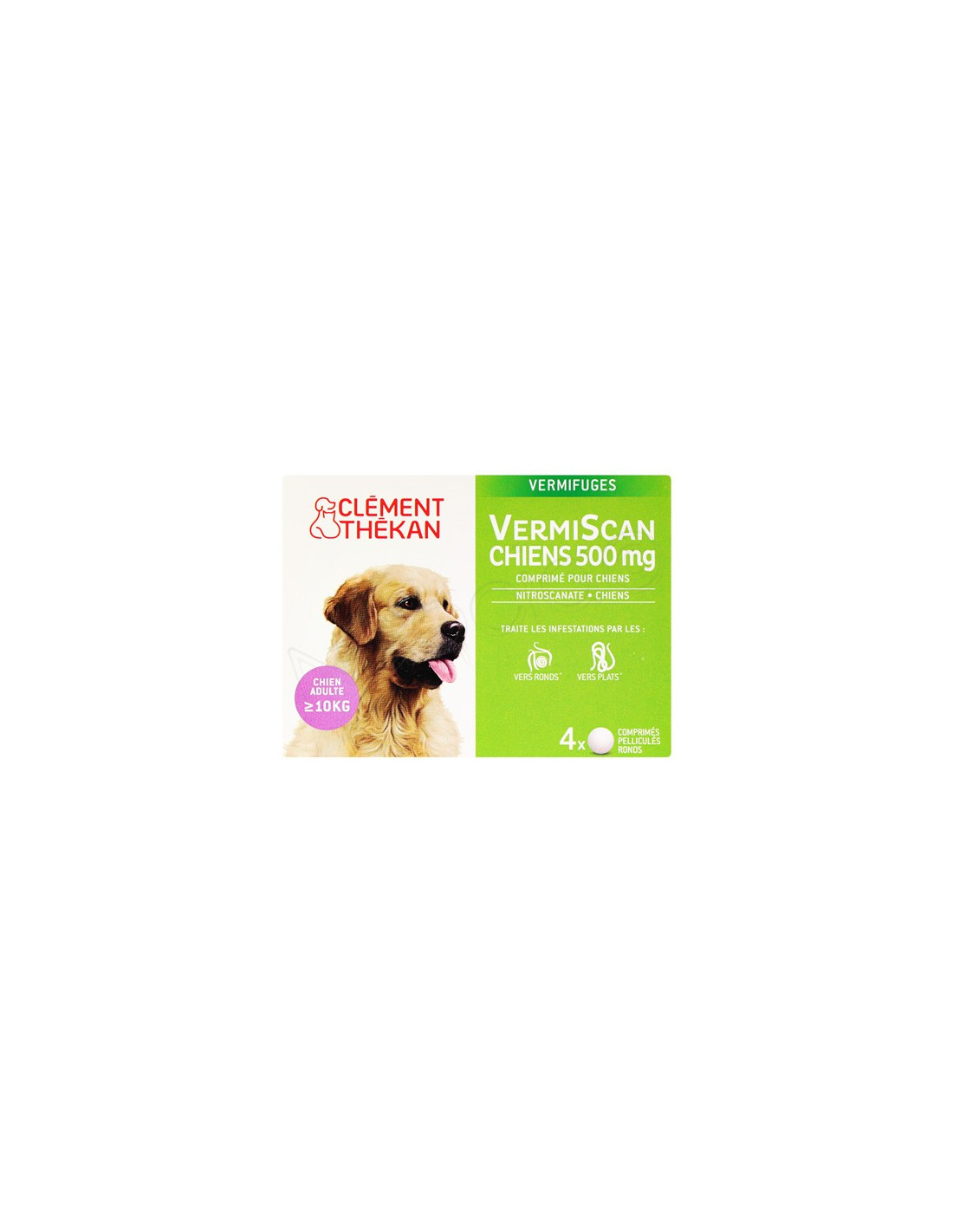 Vermiscan Chiens 500 Mg Vermifuge 10 Kg 4 Comprimes Chiens Adultes 10kg Archange Pharma