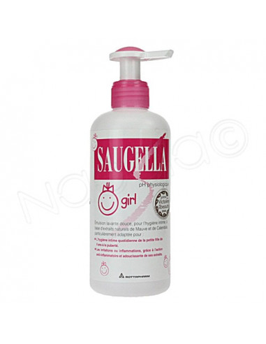 SAUGELLA GIRL Emulsion lavante hygiène intime. Flacon pompe de 200ml