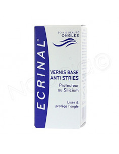 Ecrinal Vernis à ongles base anti stries au Silicium. Flacon de 10ml