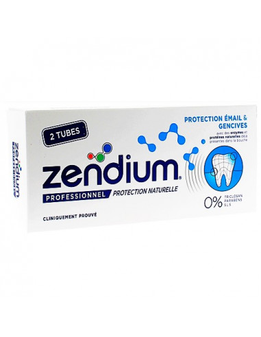 Zendium Professionnel Dentifrice Protection Émail & Gencives. 2x75ml - gencives sensibles
