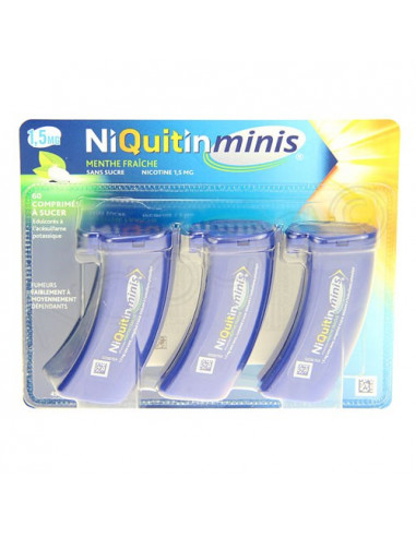 Niquitin Minis Menthe Fraîche Sans Sucre 1.5mg Comprimés 60 comprimés