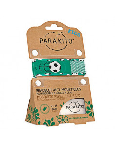 Para'Kito Kids Bracelet Anti-Moustiques Enfants 3-7 ans et 2 Plaquettes Football