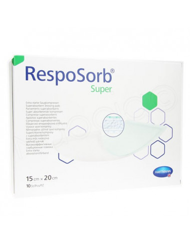 RespoSorb Super Pansement super absorbant. Boite de 10 pièces 15cm x 20cm