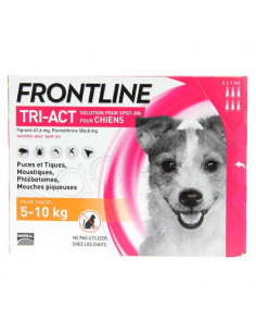 Frontline Tri-Act Chiens. Pipettes Chiens 5-10kg