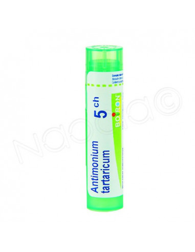 Antimonium Tartaricum tube Granules Boiron. 4g 5CH vert