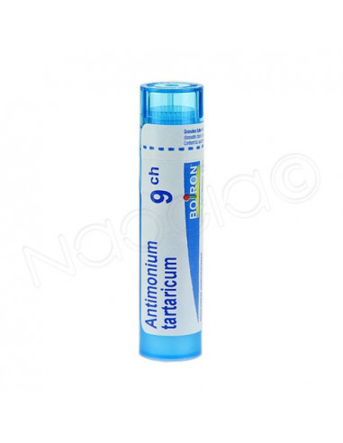 Antimonium Tartaricum tube Granules Boiron. 4g 9CH bleu