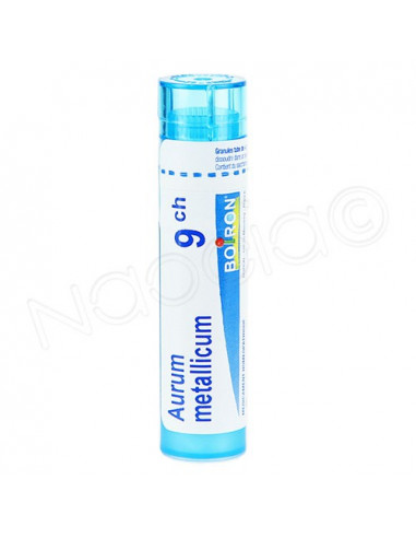 Aurum Metallicum tube granules Boiron. 4g 9CH bleu