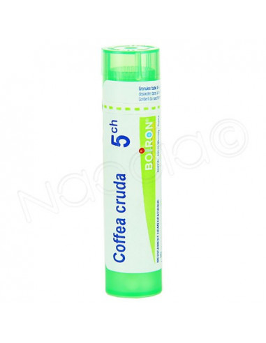 Coffea Cruda Tube Granules Boiron. 4g 5CH vert