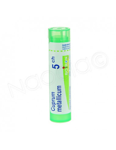 Cuprum Metallicum tube granules Boiron. 4g 5CH vert