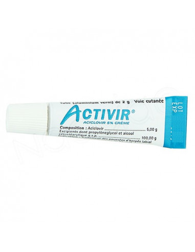 Activir Crème Herpès Labial 5% Aciclovir. tube 2g