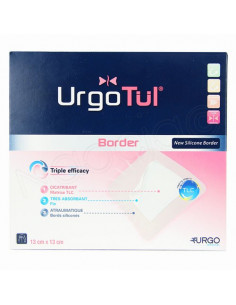 UrgoTul Border Pansement Hydrocellulaire Adhésif TLC 13x13cm - Boite de 16