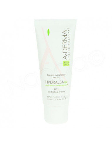 A-derma Hydralba UV Crème hydratante riche SPF 20. Tube 40ml