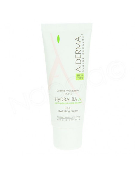 A-derma Hydralba UV Crème hydratante riche SPF 20. Tube 40ml