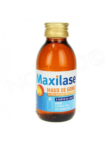Maxilase Maux de Gorge Sirop Gout Mandarine 125ml