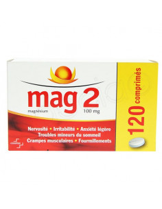 Mag 2 Magnésium 100mg Comprimés 120 comprimés