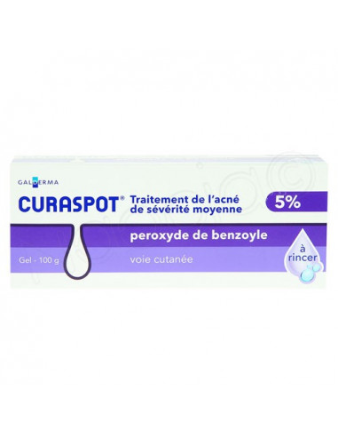 Curaspot 5% Traitement de L'acné de Sévérité Moyenne. gel à rincer 100g