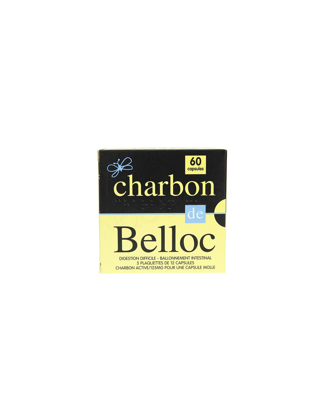 Charbon de Belloc 125mg Capsules molles 5 plaquettes de 12 - Archange  Pharmacie en ligne