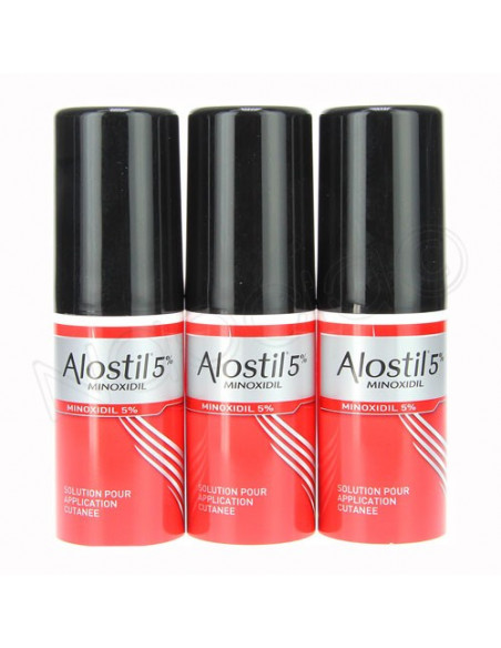 ALOSTIL MINOXIDIL 5 % solution application cutanée 3 flacons de 60ml  - 2