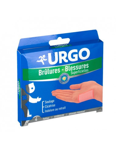 Urgo Brûlures - Blessures superficielles. Tulles. Petit ou Grand format. Grand format 8cmx8cm