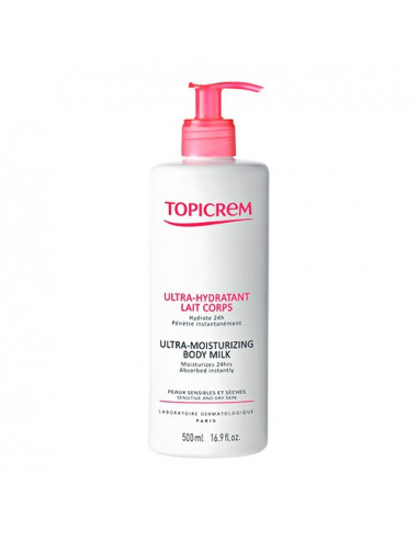 Topicrem Ultra-Hydratant Lait Corps Peaux Sensibles et Sèches Flacon pompe 500ml