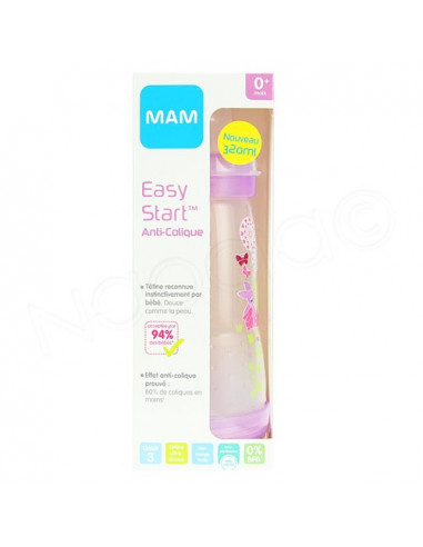 MAM Easy Start Anti-colique Biberon 320ml débit 3. x1 rose