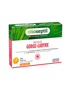 Olioseptil Gorge-Larynx. 24 Pastilles Miel Citron