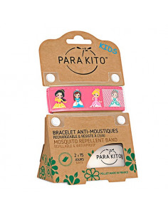 Para'Kito Kids Bracelet Anti-Moustiques Enfants 3-7 ans + 2 Plaquettes Princesses