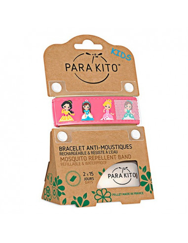 Para'Kito Kids Bracelet Anti-Moustiques Enfants 3-7 ans + 2 Plaquettes Princesses
