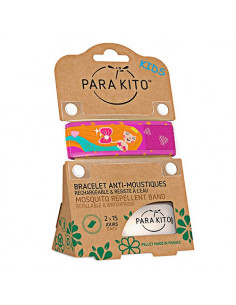 Para'Kito Kids Bracelet Anti-Moustiques Enfants 3-7 ans + 2 Plaquettes Sirène